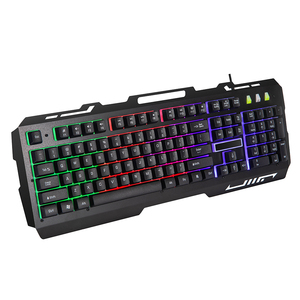 Keywin Factory Wholesale Customized Full Size Iron Plate Wired Gaming <strong>Keyboard</strong> USB Wired LED Rainbow Backlight Gaming <strong>Keyboard</strong> - Product Image 4