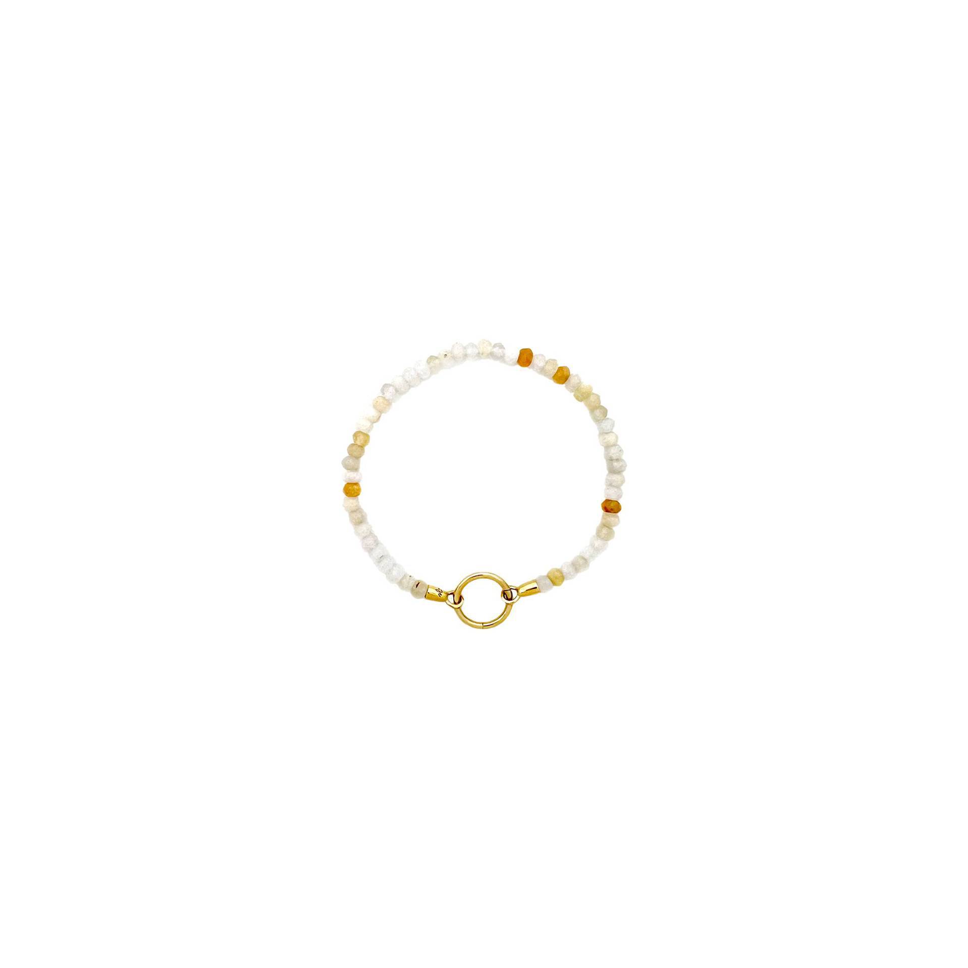 Bracelet ample en perles jaunes