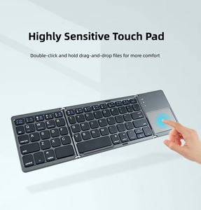 Teclado inalámbrico ultrafino portátil de tres pliegues con Trackpad portátil Oficina Aprendizaje Teléfono móvil Tablet Teclado universal - Product Image 6