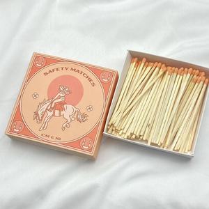 VLONG 4 inç ahşap sopa ile maç renkli özelleştirmek logosu kutulu maç büyük kare matchbox puro mum maçlar için matchbox - Product Image 5