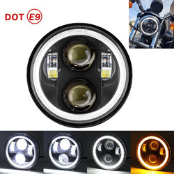 5.75inch white+yellow angel eye halo headlight