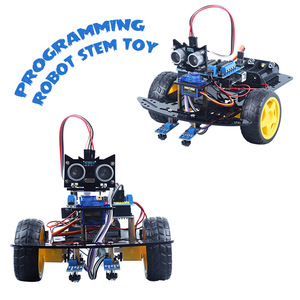 Kompatibel mit Arduino Intelligent Robot Zweirad-Ultraschall-Hindernis vermeidung DIY Car Kit Infrarot-Roboter-Kit