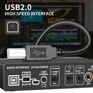 XTUGA E22 PCレコーダーコンピュータライブストリーミング用の新しい到着USBプロフェッショナルスタジオサウンドカード録音オーディオインターフェース - Product Image 4