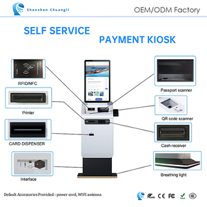 Kiosco DE SERVICIO DE autoimpresora táctil de 27 pulgadas, sistema POS, aceptador de monedas en efectivo, quiosco de pago, escáner de código QR para estacionamiento en aeropuerto - Product Image 2