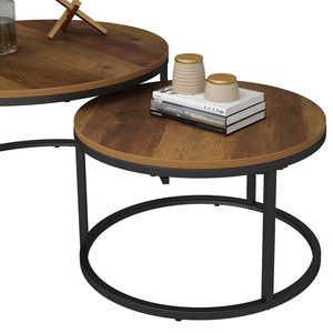Circular and MDF <strong>Nesting</strong> Round Coffee <strong>Table</strong> Set of 2 <strong>End</strong> <strong>Tables</strong> for Living Room - Product Image 5