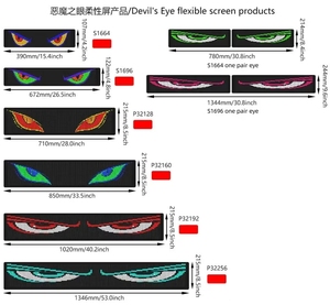 Programmabile pantalla led flessibile occhi incandescenti pannello parabrezza occhi auto segno led per auto camion - Product Image 3