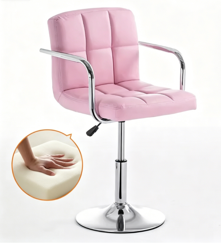 Short 40-55cm with armrests-pink leather