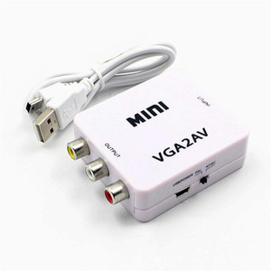Detecta y convierte automáticamente 1080P VGA2AV convertidor adaptador VGA a AV RCA convertidor
