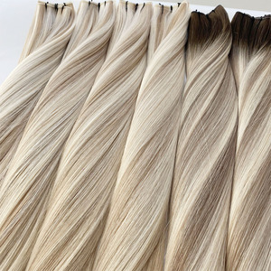 Ücretsiz logo paketi mevcut Salon kalite Handtied atkı görünmez Genius atkı insan saçı postiş - Product Image 3
