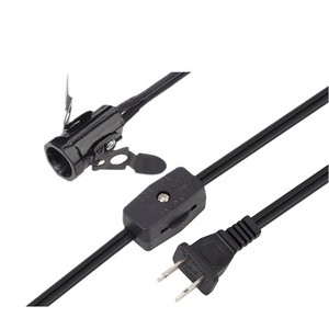 Yüksek kaliteli SPT-2 siyah UL listelenen lambası güç kablosu ile inline anahtarı kalaylı uç - Product Image 1