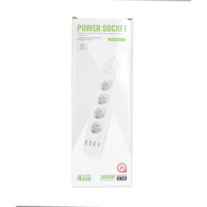 European Style 4-Way 8-Hole Power Strip <strong>Extension</strong> <strong>Socket</strong> Multi-Function Switch Connector Essential Electronic Accessory for Home - Product Image 4