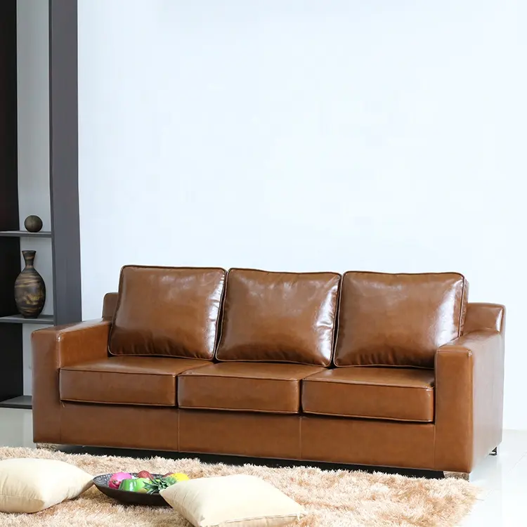 Venda imperdível casa hotel vila projeto de móveis personalizado marrom confortável sala de estar conjunto de sofá de couro