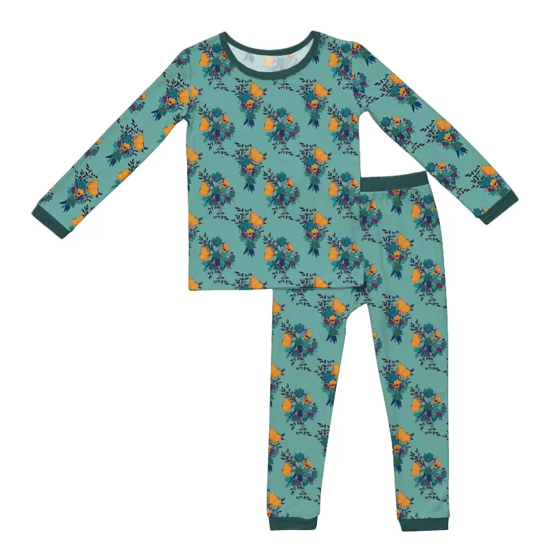 Conjunto de pijama de bambú personalizado, pijama de 2 piezas suave de talla grande para niños, ropa informal de maternidad para el hogar, conjunto de ropa para niños