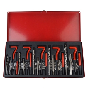 เครื่องมือสำหรับยานพาหนะ AOS สำหรับซ่อมแซมเกลียวเกลียว helicoil 131ชิ้น