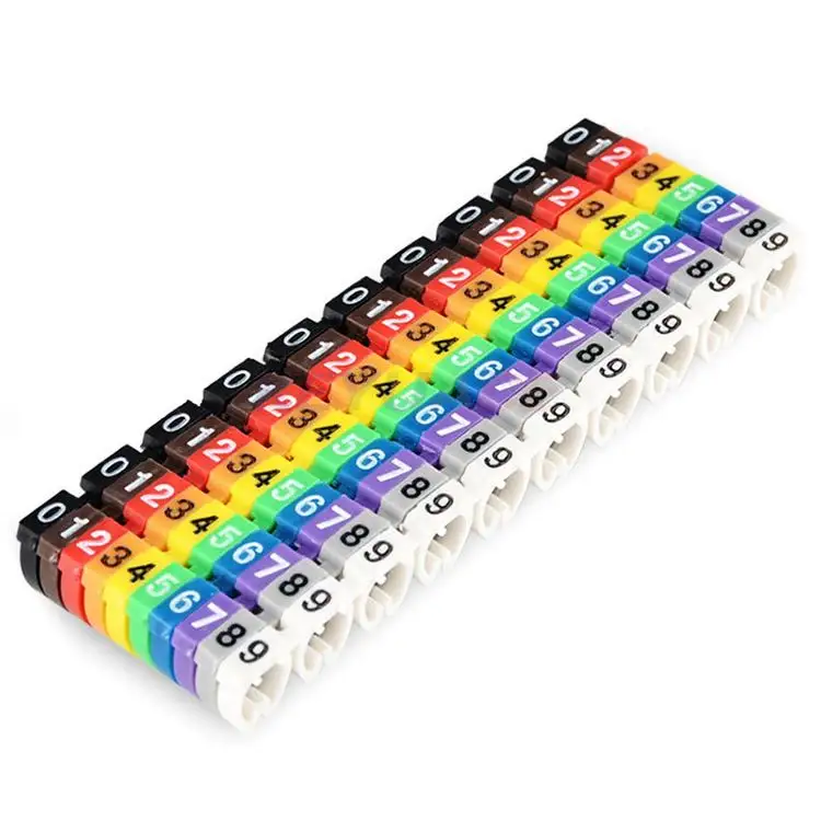 Marcadores de clip Colores coloridos Marcador de cable Marcador de presión de nylon preimpreso rápido y fácil de usar