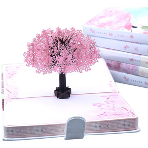 仿生三维手工书籍彩页插图笔记本学校用品礼品3d樱花笔记本 - Product Image 2