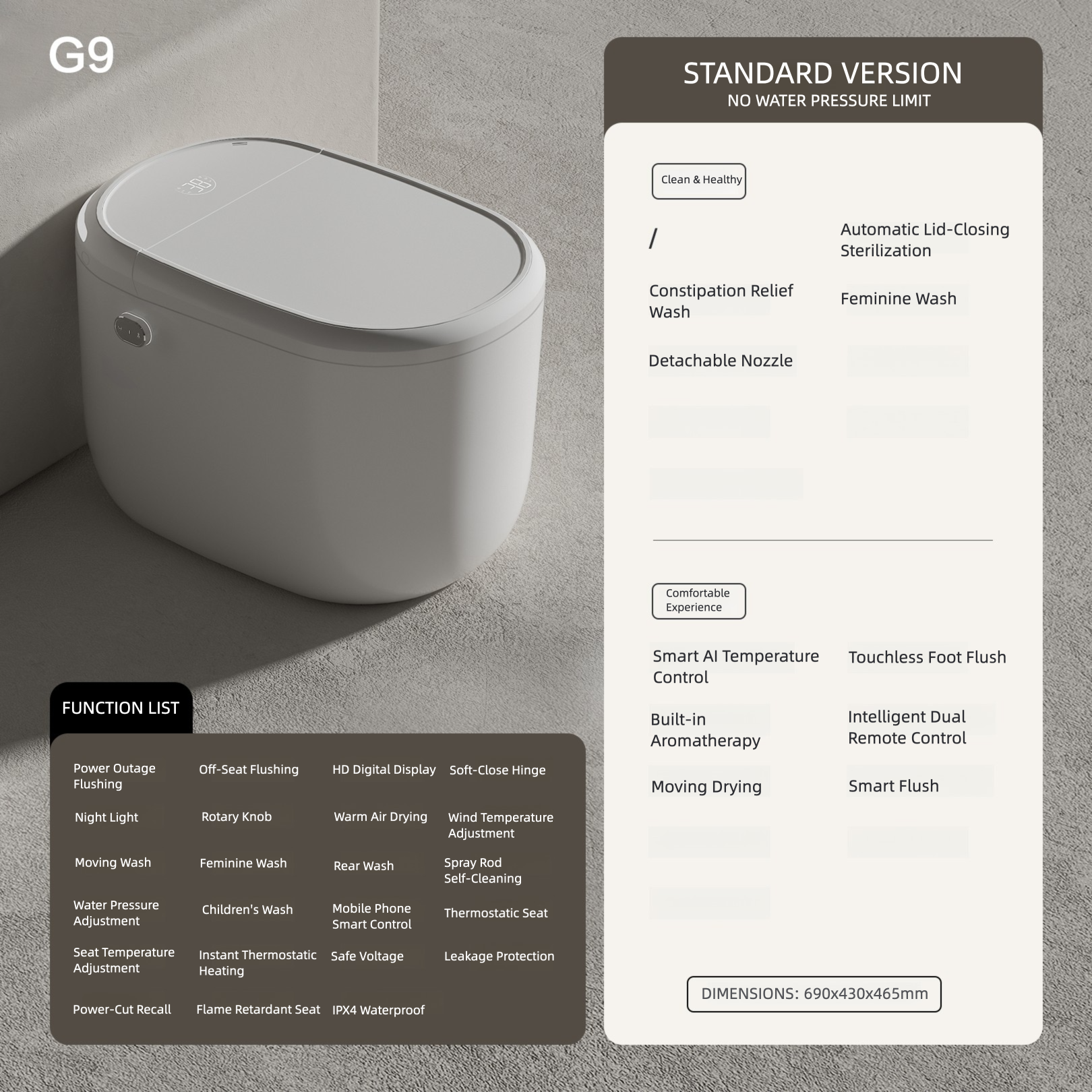 configuration standard (avec réservoir)