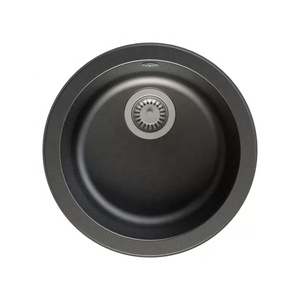 SHKRT 410mm <strong>Small</strong> Round Single Bowl Undermount Granite Composite <strong>Sink</strong> for Bar, Kitchen, Bathroom