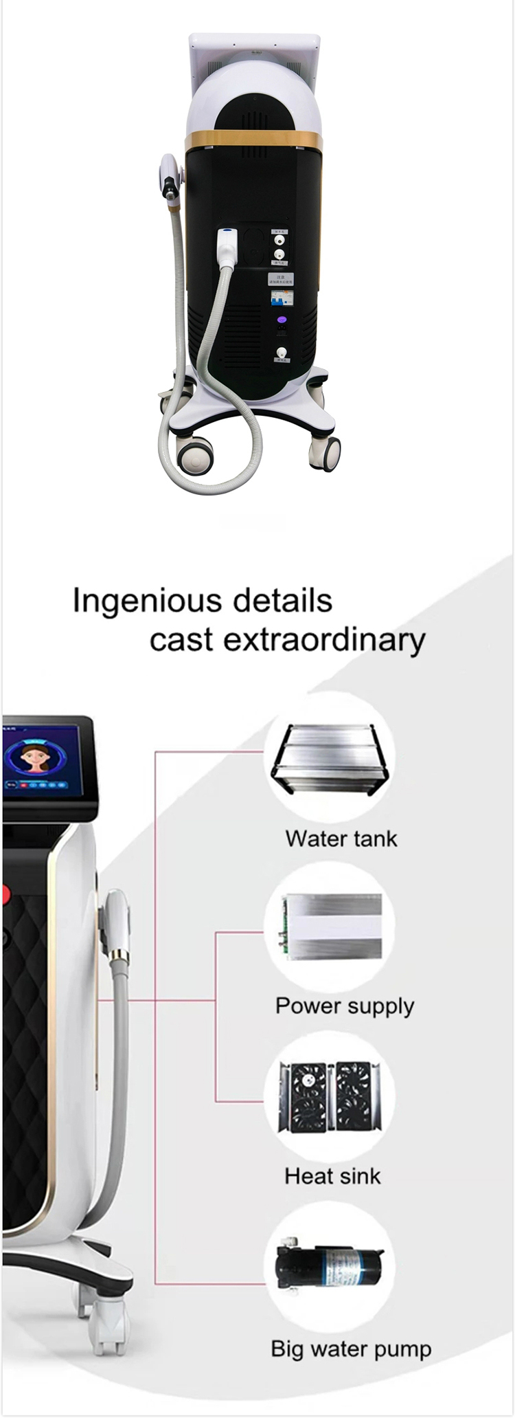 Permanent 808nm Diode Laser Hair Removal Machine for Face and Body