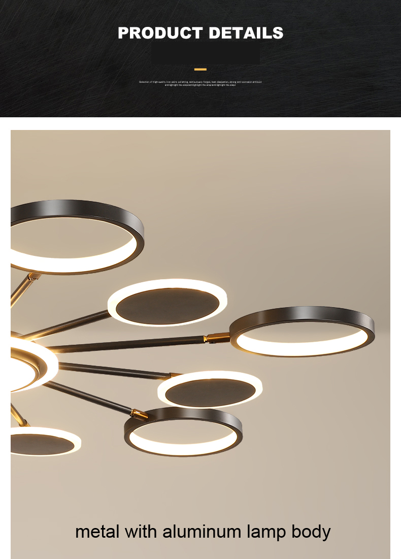 Contemporary High quality luxury villa apartment stair foyer led golden ceiling chandeliers hotel home hanging light fixture