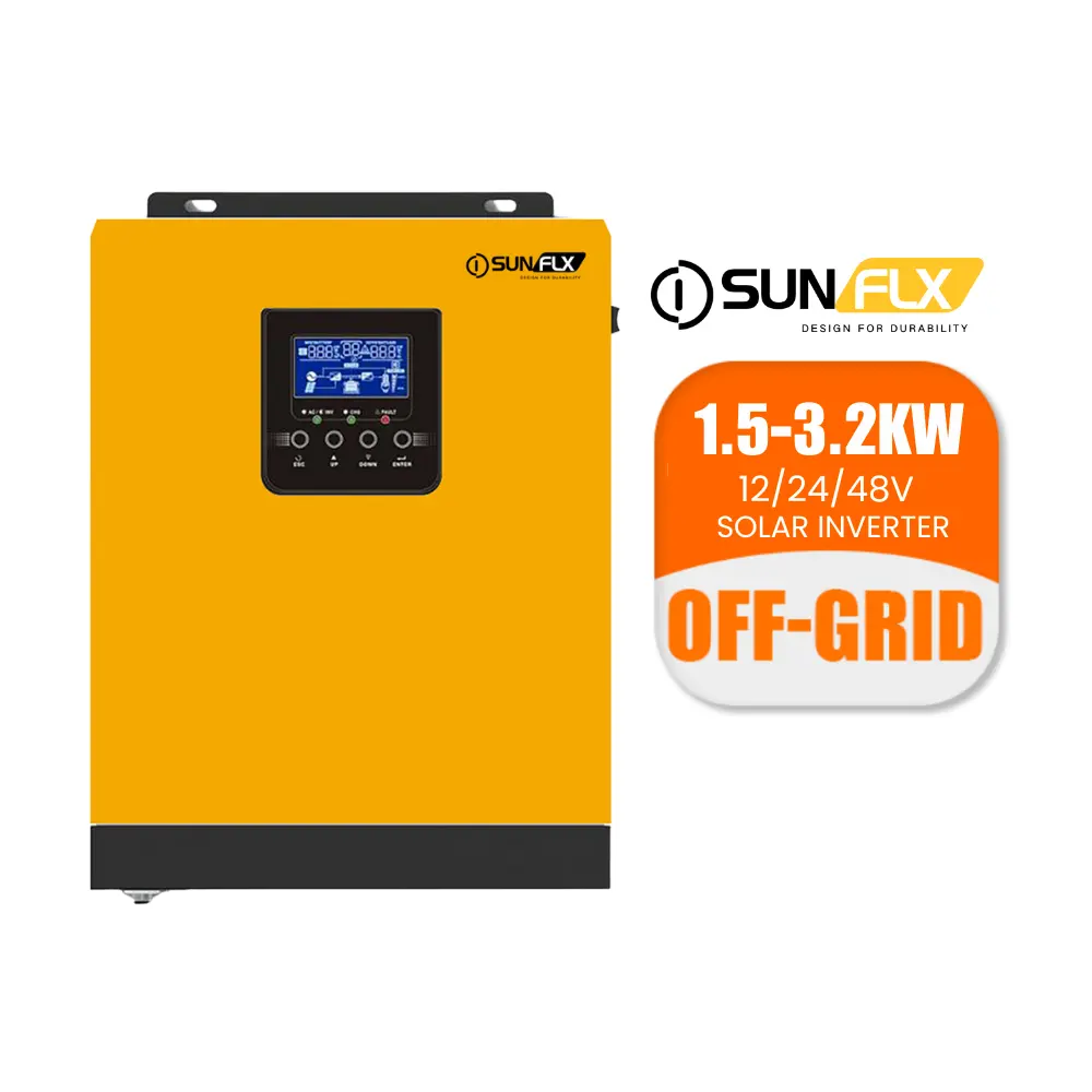 Onduleur solaire Sunflx 3000w 3,5 kw 3kva 24v onduleur à énergie solaire avec contrôleur mppt 12v 1500w 5kw 3kw onduleur solaire hors réseau