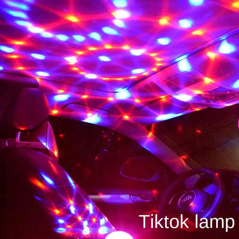 Lampada da festa atmosfera Usb Mini Car Dj Head fascio di illuminazione Spider Led Lazer luci da palcoscenico
