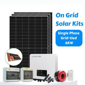 LIVOLTEK巴基斯坦电网库存6KW太阳能系统三相并网太阳能逆变器，带家用太阳能电池板 - Product Image 1