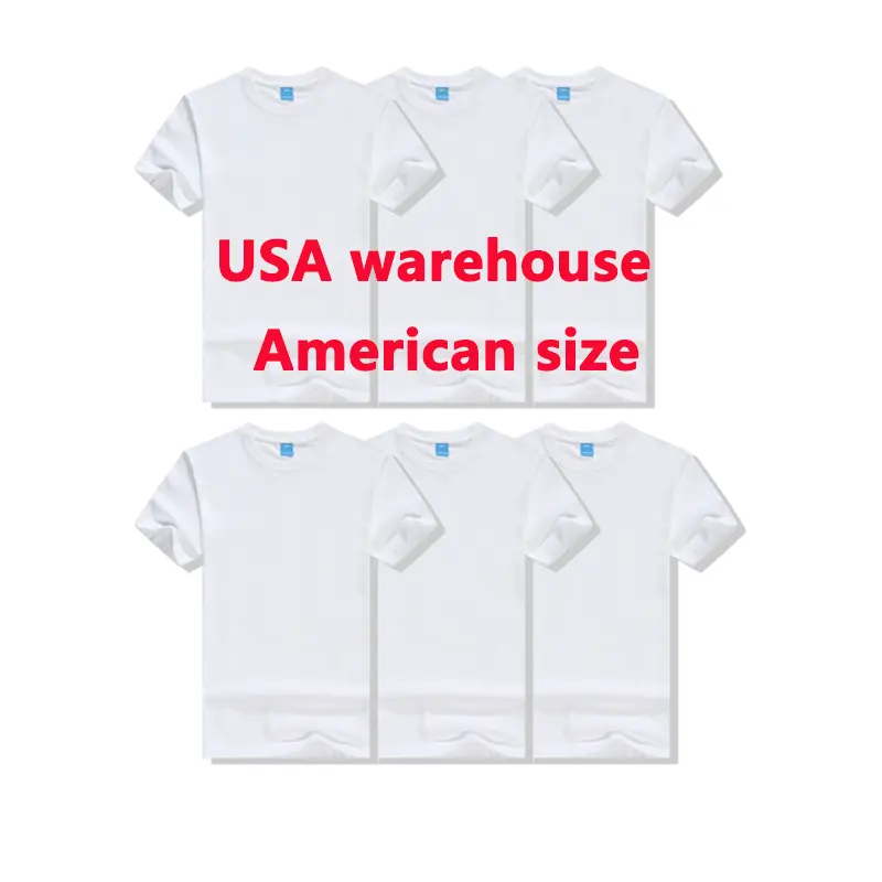 Camisetas de alta calidad para adultos y niños, camisas de sublimación 100% poliéster, con logotipo personalizado, Unisex, almacén de EE. UU.