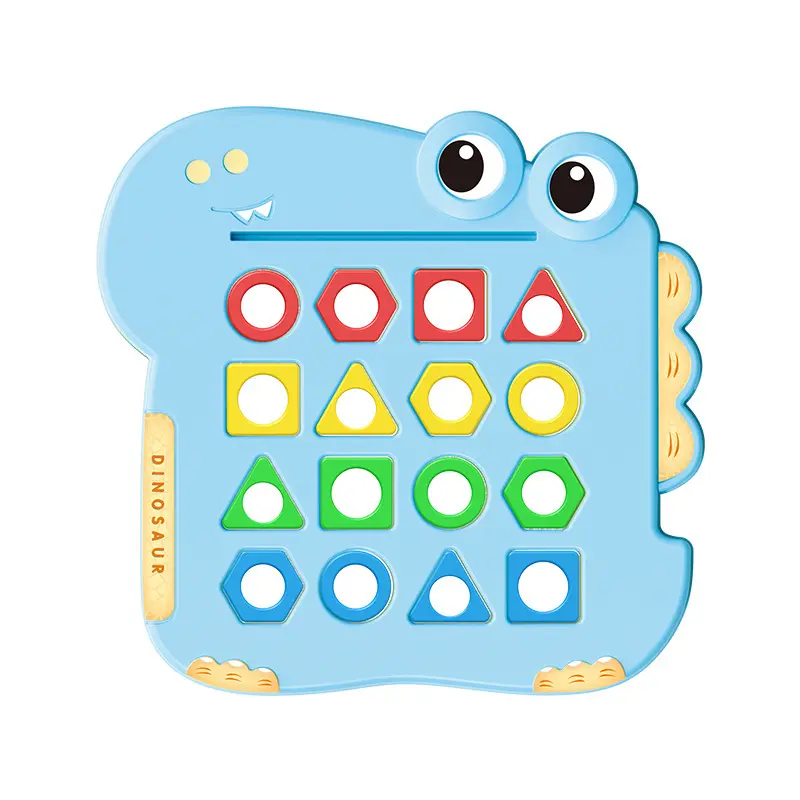 Juego de combinación con forma de dinosaurio XR, rompecabezas de colores y formas, habilidad motora fina Montessori, educación temprana para niños en edad preescolar