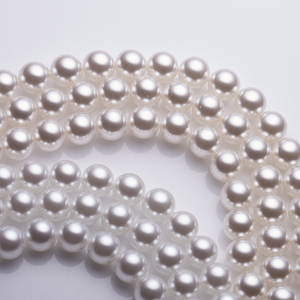 Branco imitação de pérolas cordas vidro 3mm-14mm redondo pérola vertentes