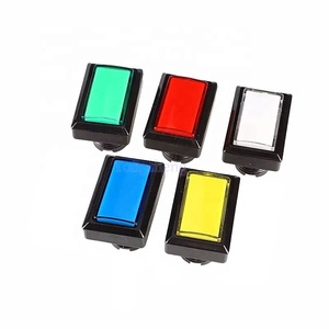 50*33mm Arcade <strong>Rectangular</strong> Straight Edge <strong>Push</strong> <strong>Buttons</strong> Momentary 12V <strong>LED</strong> Illuminated <strong>Push</strong> <strong>Button</strong> Switch - Product Image 1