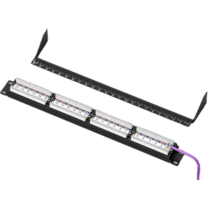 19英寸机架UTP RJ45 1U 2U CAT5E 12ports 24端口48端口网络配线板Cat6，用于局域网电缆应用中的梯形插孔 - Product Image 1