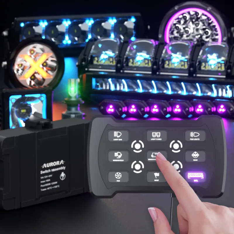 Universal 8 Gang RGB Auto lichtsc halter feld mit Steuer box LED Touch Control Panel Auto LED Lichts teuer box