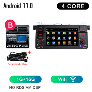 Radio con GPS para coche, reproductor Multimedia de alta calidad, 7 pulgadas, estéreo, soporte para cámara de visión trasera, TPMS, WIFI, para BMW E46