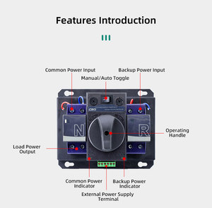 CSQ yeni 220V 400V AC 63A 2P 3P 4P tek faz <span class=keywords><strong>ATS</strong></span> çift güç otomatik transfer anahtarı - Product Image 4