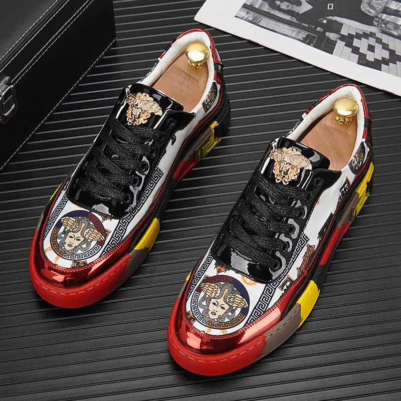 2022 ultimo famoso marchio basso e alto stampato ricamo Medusa Sneakers da uomo alla moda scarpe Casual di Design di lusso da uomo