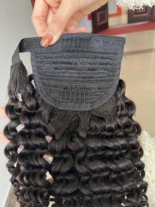 ポニーテールヘアエクステンションディープウェーブヒューマンヘアエクステンションポニーテールエクステンション取り付けが簡単