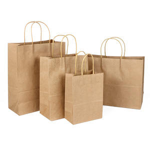Bolsa de papel Kraft para llevar comida rápida marrón biodegradable respetuosa con el medio ambiente personalizada - Product Image 3