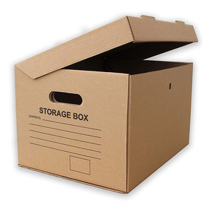 Cajas de cartón de papel corrugado para almacenamiento de archivos, con asas, para el hogar, con tapa, A4 - Product Image 4