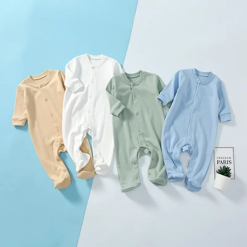 Hersteller Fabrik Großhandel Plain Baby kleidung Bio-Baumwolle Baby Schlafanzug Kleinkind Großhandel Jumps uit Baby Pyjamas