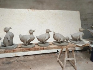 Trang Trí Sân Vườn Kim Loại Vịt Tượng Đồng Mẹ Và Con Vịt Điêu Khắc - Product Image 6