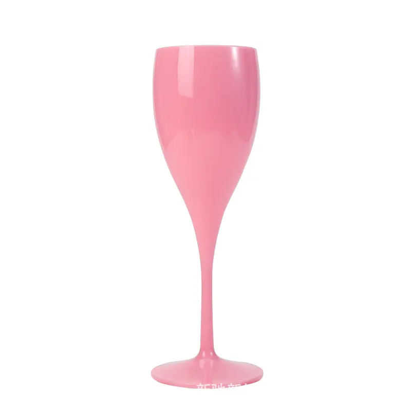 BST hochwertiger unzerbrechlicher Kelch Weinglas Acryl-Shampanflyten individueller Druck rosa Kunststoff Weingläser