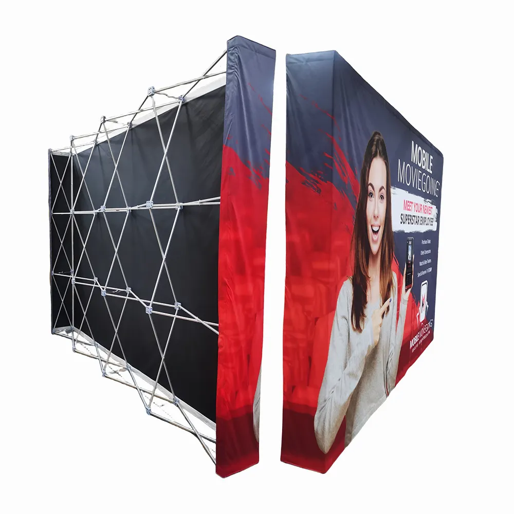 Esposizione Pop-Up diritta da 8 piedi fiera commerciale, cabina per esposizione sullo sfondo, Banner per Display portatile include borsa per il trasporto