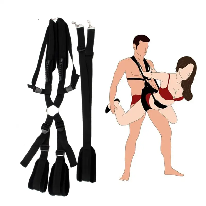 Newest Couples Adjustment Sex Sling Swings with Support Waist Straps, DIY Sex Restraints Straps Bondage Kit For Sex Game