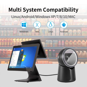 JINGXIN1d larga distancia con cable de alta velocidad 2d RS232 USB matriz de datos lector de código QR escáner de código de barras de escritorio