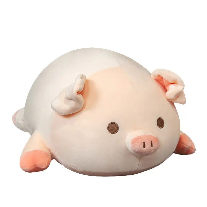 Oreiller de couchage en peluche OEM/ODM de haute qualité lune conception personnalisée doux assis grand oreiller de couchage en peluche cochon en peluche pour les enfants