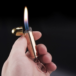 Bán buôn Inflatable Bullet Bật lửa mô phỏng kim loại Mài bánh xe Bullet gas Bật lửa với Keychain - Product Image 3