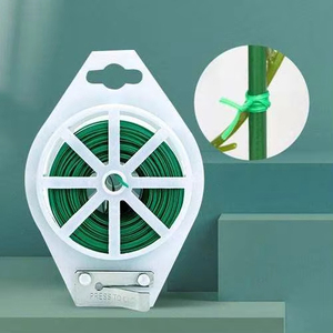 100mロールスプールディスペンサー滑らかな耐候性グリーンガーデンツイストタイ、簡単なカッター付き - Product Image 1