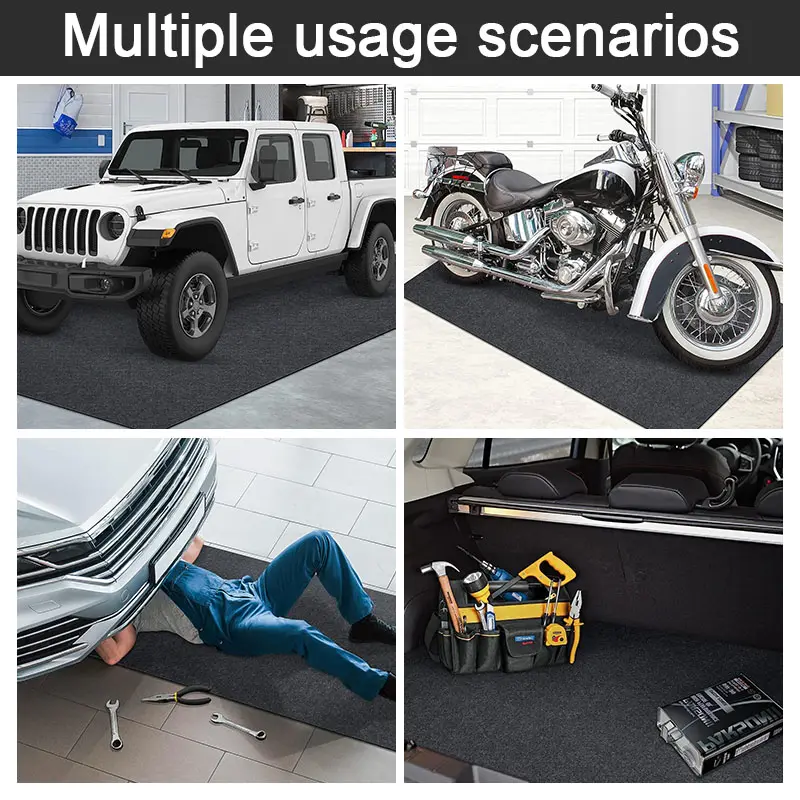 Garage Floor Mat Contains Liquid Anti-Slip Backing Motorcycle Mat with Logo