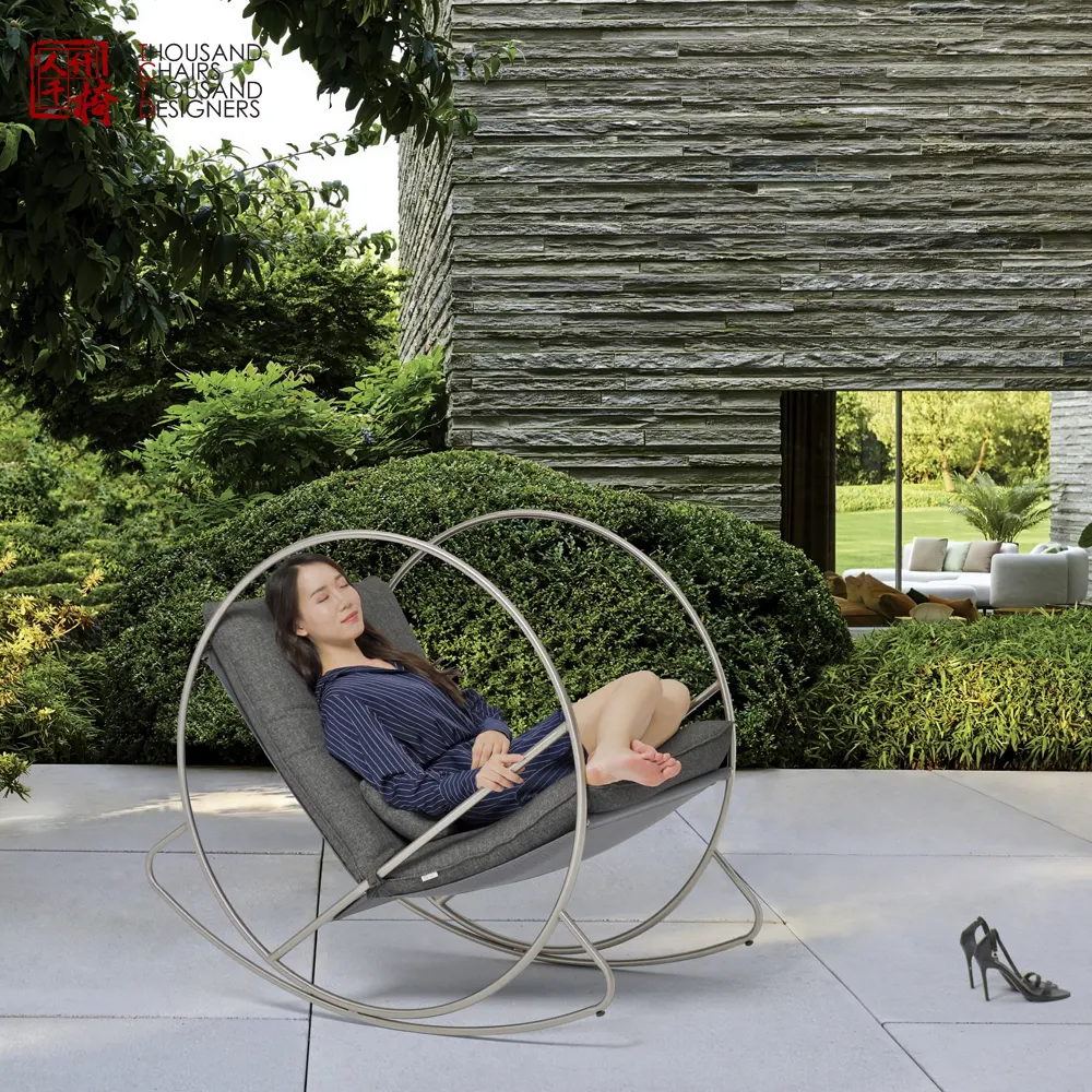 Tctd Garden Furniture Modern New Design Stainless Steel Furniture Living Room Rocking Chair Sofa Set White Sofa Chair